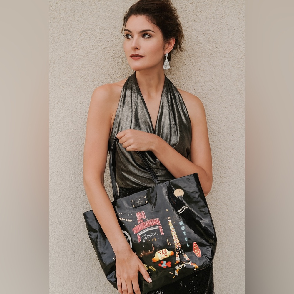 Kate Spade Black Patent Parisian Tote